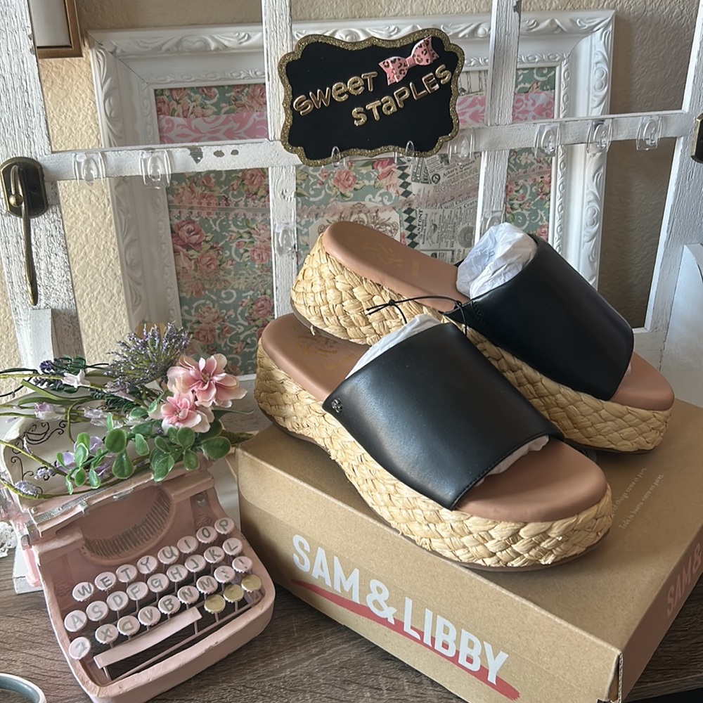 🌻☀️Sam & Libby Rattan Platform Sandals various sizes Y2K